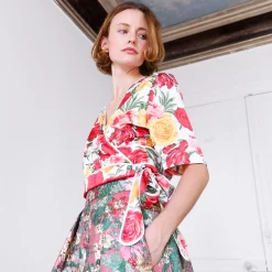 Clearance Chemisier Calleis Rouge Studio Outlet Vêtements|Tops & Blouses