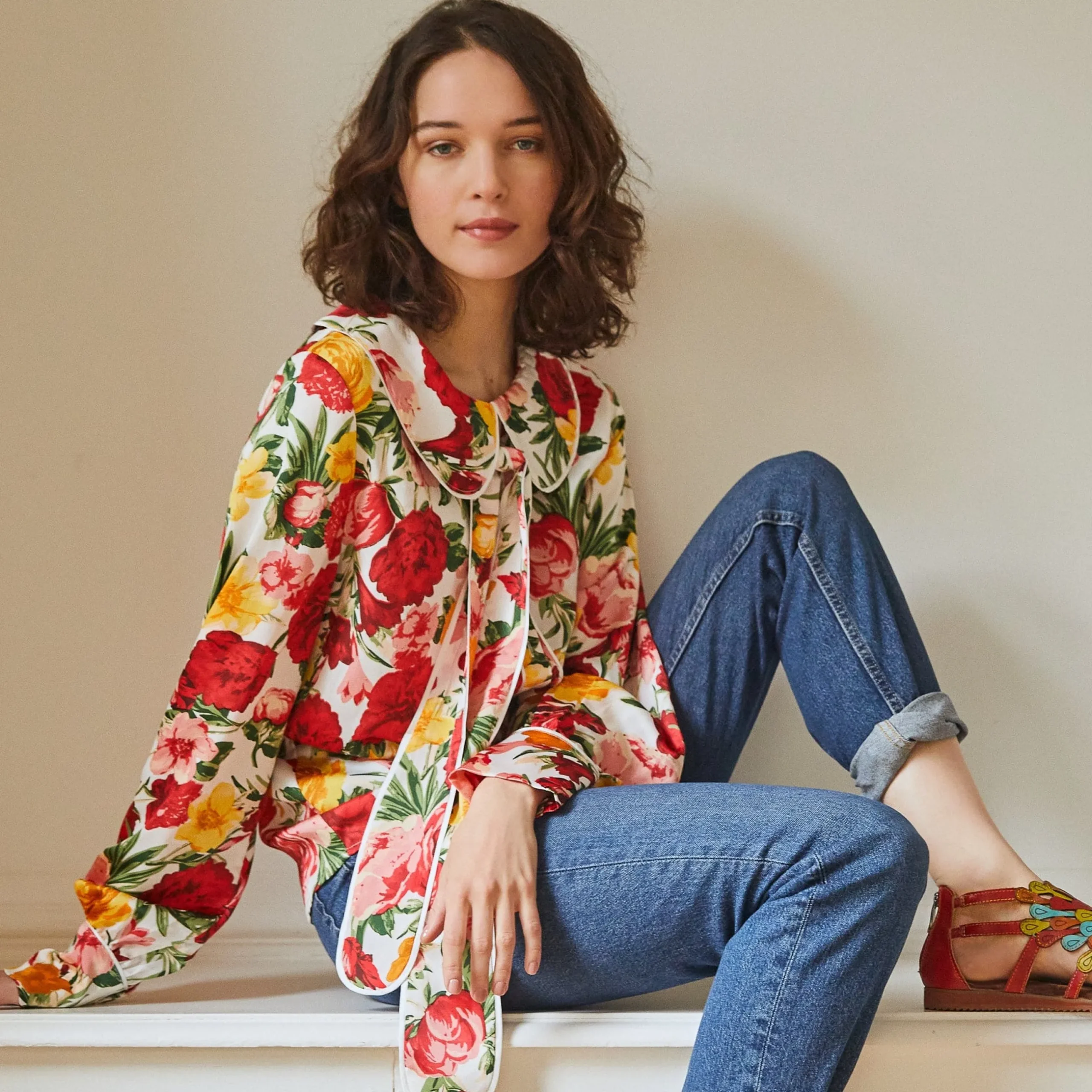 New Chemisier Calliope Rouge Studio Outlet Vêtements|Tops & Blouses