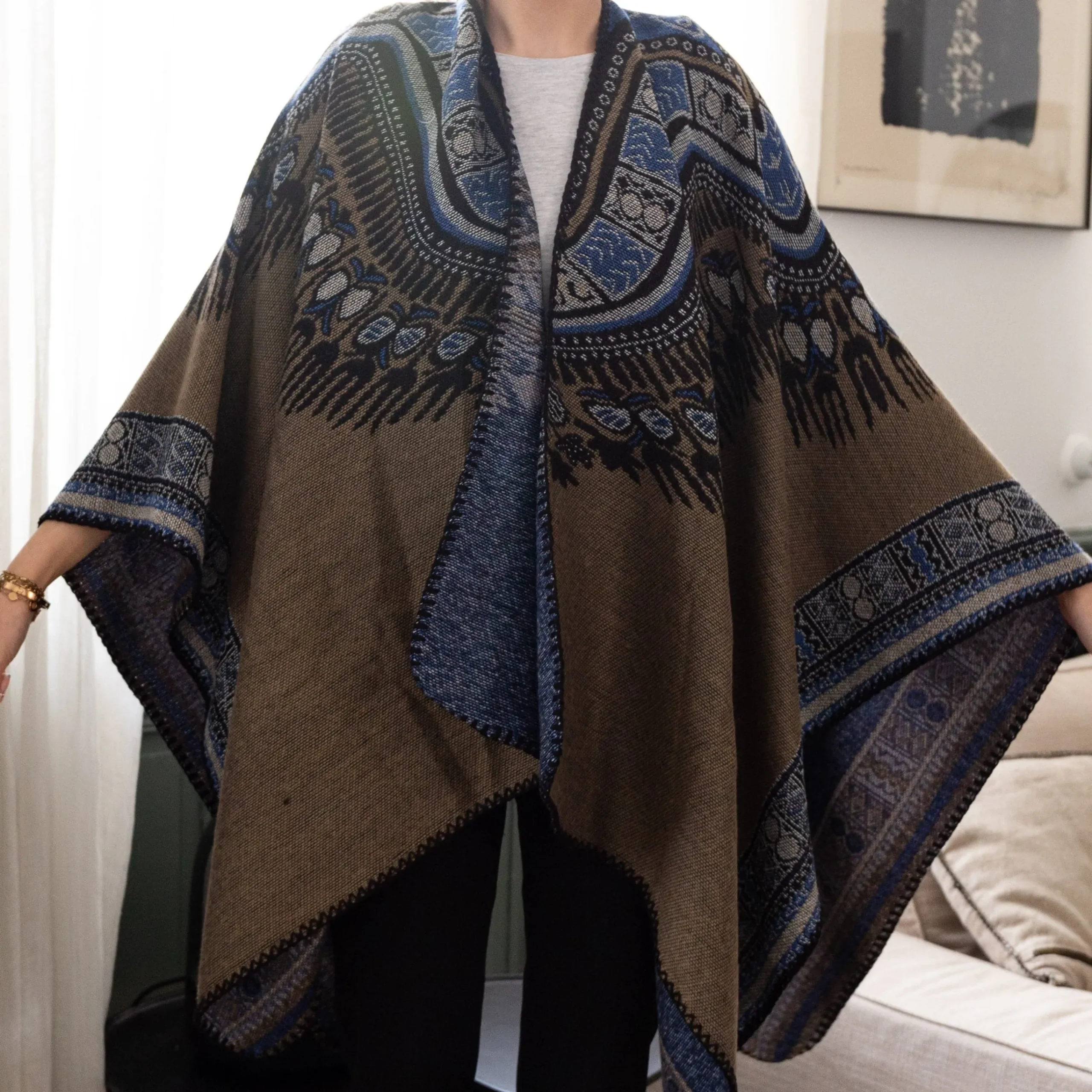Fashion Poncho Pluma Foulards & Écharpes
