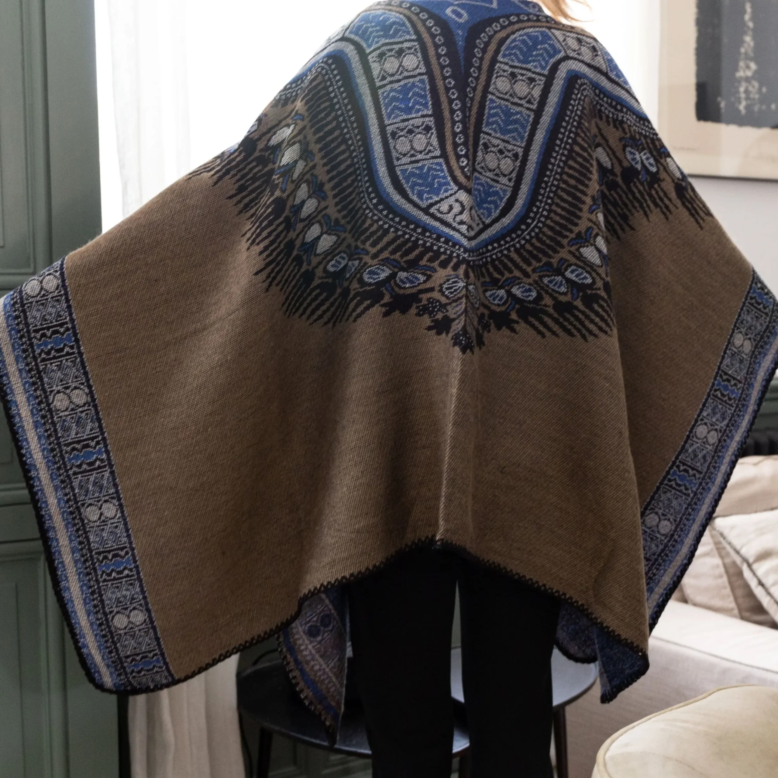 Fashion Poncho Pluma Foulards & Écharpes