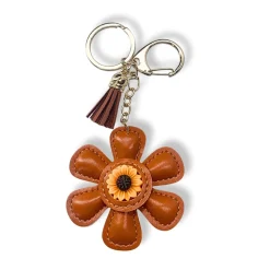 Outlet Porte-clés Fleur en cuir Bijoux & Porte-clés